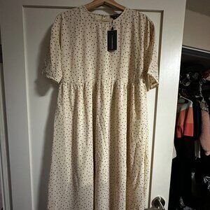 Wednesday's Girl midi smock dress in ditsy spot print | Large